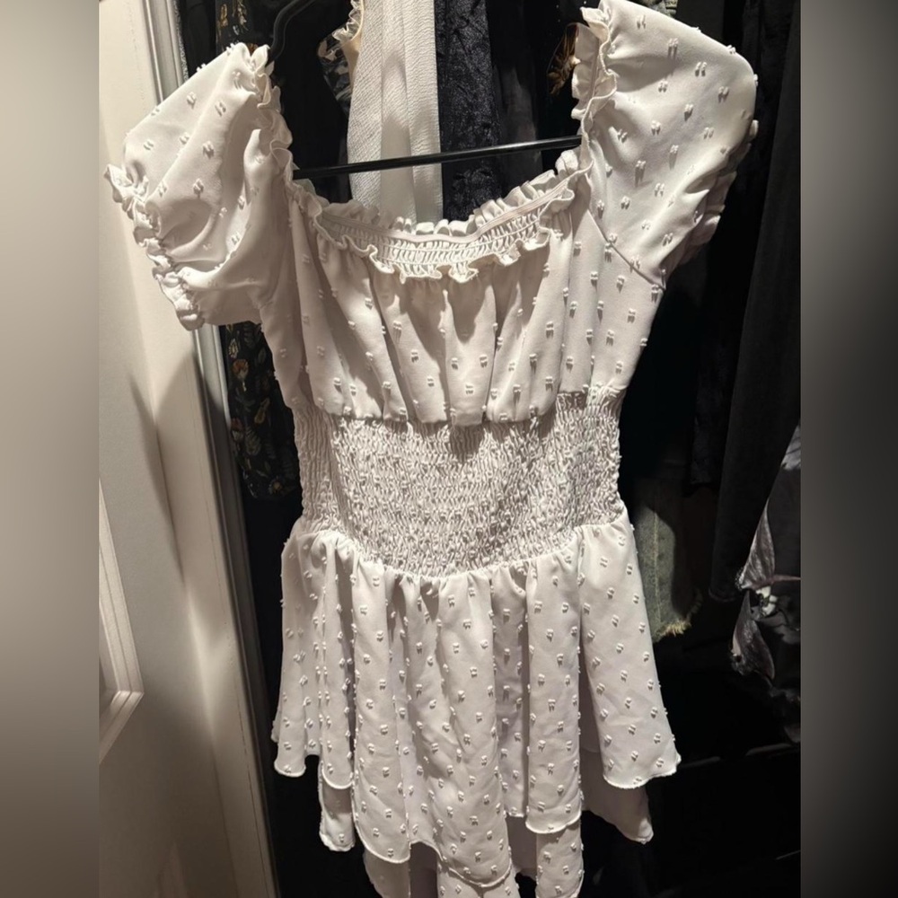 Urban Outfitters White Smocked Romper